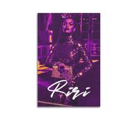 JTFCKH Rihanna Rapper Music Signed Limited Album Cover Prints Posters Canvas Wall Art Room Aesthetic Posters Music Classroom Bedroom Wall Decor Art 24x36inch(60x90cm) Unframe-style