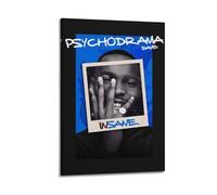 JTFCKH Santan Dave PSYCHODRAMA Rapper Music Signed Limited Album Cover Prints Posters Canvas Wall Art Room Aesthetic Posters Music Classroom Bedroom Wall Decor Art 12x18inch(30x45cm) Frame-style