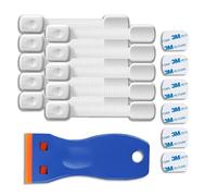 Jtffjsy Pro 10-Pack Child Locks for Kitchen Cupboards,Childproof Cupboard & Drawer Locks with 6 Extra 3M Adhesive Stickers,Baby Safety Straps with No Drilling (10P)