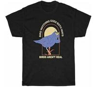 jtfpsnbc Men's Bird Watching Goes Both Ways The Bourgeo Birds aren't Real T-Shirt Black TSBPP-2041 Size M