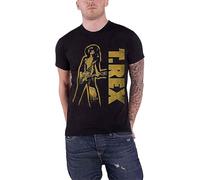 jtfpsnbc T Rex T-Shirt Marc Bolan Guitar Distressed Logo Mens TSBPP-3398 Size M