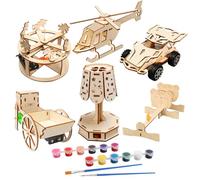 JTgugu STEM Toys for Kids, Wooden Science Experiments & Engineering Kits, Robot Car Building Model Maker Set, Science Toy for Boys Girls, Activity Educational Toys Birthday Gifts