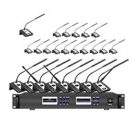 JTJ-AUDIO Professional UHF Wireless Conference System for Big Meeting, 1 Chairman 23 Delegate Wireless Microphones, Digital Discussion System
