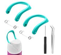 JTJEI 2pcs Handles for Owala FreeSip 24oz 32oz, Water Bottle Cap Carry Loop Handle, Replacement Parts for Owala Cup 16/25/40oz Easy Bottle Top Lid Cap Replacement Accessories, BPA-Free (Cyan)