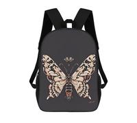 JTKBNVM 17 Inch Moth Gothic Travel Backpack for Women Men, 20L Casual Daypack Backpacks, Waterproof Laptop Backpacks, Carry on Backpack, College Bookbag - Black
