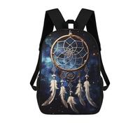 JTKBNVM 17 Inch White Fantasy Dream Catcher Travel Backpack for Women Men, 20L Casual Daypack Backpacks, Waterproof Laptop Backpacks, Carry on Backpack, College Bookbag - Black