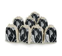 JTKBNVM 8 PCS Muslin Bags Black And White Marble Texture Drawstring Gift Bags Reusable Sachet Bag for Spice Empty Small Burlap Gift Pouches for Cooking Jewelry Tea