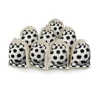 JTKBNVM 8 PCS Muslin Bags Black And White Soccer Ball Drawstring Gift Bags Reusable Sachet Bag for Spice Empty Small Burlap Gift Pouches for Cooking Jewelry Tea