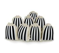 JTKBNVM 8 PCS Muslin Bags Black And White Stripes Drawstring Gift Bags Reusable Sachet Bag for Spice Empty Small Burlap Gift Pouches for Cooking Jewelry Tea