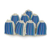 JTKBNVM 8 PCS Muslin Bags Blue Stripe Drawstring Gift Bags Reusable Sachet Bag for Spice Empty Small Burlap Gift Pouches for Cooking Jewelry Tea