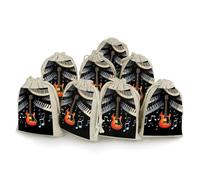JTKBNVM 8 PCS Muslin Bags Guitar Piano Pattern Drawstring Gift Bags Reusable Sachet Bag for Spice Empty Small Burlap Gift Pouches for Cooking Jewelry Tea