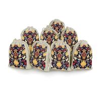 JTKBNVM 8 PCS Muslin Bags Hand Drawn Pomegranate Drawstring Gift Bags Reusable Sachet Bag for Spice Empty Small Burlap Gift Pouches for Cooking Jewelry Tea