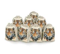JTKBNVM 8 PCS Muslin Bags Hand Drawn Tiger Drawstring Gift Bags Reusable Sachet Bag for Spice Empty Small Burlap Gift Pouches for Cooking Jewelry Tea