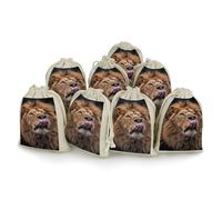 JTKBNVM 8 PCS Muslin Bags Lion Sticks Out Tongue Drawstring Gift Bags Reusable Sachet Bag for Spice Empty Small Burlap Gift Pouches for Cooking Jewelry Tea