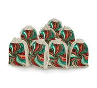 JTKBNVM 8 PCS Muslin Bags Psychedelic Swirl Pattern Drawstring Gift Bags Reusable Sachet Bag for Spice Empty Small Burlap Gift Pouches for Cooking Jewelry Tea