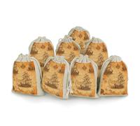 JTKBNVM 8 PCS Muslin Bags Ship And Compass Drawstring Gift Bags Reusable Sachet Bag for Spice Empty Small Burlap Gift Pouches for Cooking Jewelry Tea