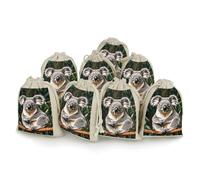 JTKBNVM 8 PCS Muslin Bags The Lovely Koala Drawstring Gift Bags Reusable Sachet Bag for Spice Empty Small Burlap Gift Pouches for Cooking Jewelry Tea