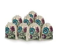JTKBNVM 8 PCS Muslin Bags Three Flowers Painting Drawstring Gift Bags Reusable Sachet Bag for Spice Empty Small Burlap Gift Pouches for Cooking Jewelry Tea