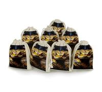 JTKBNVM 8 PCS Muslin Bags Yellow Snake Drawstring Gift Bags Reusable Sachet Bag for Spice Empty Small Burlap Gift Pouches for Cooking Jewelry Tea