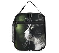 JTKBNVM A Black And White Cat Lunch Box Lunch Bag Lunch Box for Women Men Insulated Lunch Bag Lunchbox Cute Lunch Bags for Women Adult Lunch Box Large Lunch Box Insulated Lunch Box