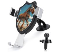 JTKBNVM A Brown Horse Car Phone Mount 3-in-1 Universal Air Vent/Dashboard/Windshield Holder with 360° Rotatable Cell Phone Stand Head Quick One Touch Release for 4.0-6.0 Inch Smartphones