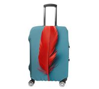 JTKBNVM A Red Feather Luggage Covers Tsa Approved Suitcase Cover Elastic Washable Luggage Sleeve Carry on Cover Protector Anti-Scratch Suitcase Protector Fits 19-30 Inch Case, white, XL