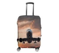 JTKBNVM Airplane Art Luggage Covers Tsa Approved Suitcase Cover Elastic Washable Luggage Sleeve Carry on Cover Protector Anti-Scratch Suitcase Protector Fits 19-30 Inch Case, white, L