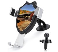 JTKBNVM Albany Covered Bridge Car Phone Mount 3-in-1 Universal Air Vent/Dashboard/Windshield Holder with 360° Rotatable Cell Phone Stand Head Quick One Touch Release for 4.0-6.0 Inch Smartphones