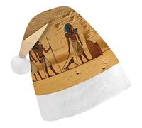 JTKBNVM Ancient Egyptians Santa Hat Christmas Hats with Comfort Lining & Plush Brim Xmas Hat Cap for Holiday Festive Party Favors