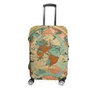 JTKBNVM Ancient Map World Globe Luggage Covers Tsa Approved Suitcase Cover Elastic Washable Luggage Sleeve Carry on Cover Protector Anti-Scratch Suitcase Protector Fits 19-30 Inch Case, white, L