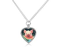 JTKBNVM Animal Laughter Pet Cremation Jewelry for Ashes Waterproof Urn Necklace with Filling Kit Heart Pendant Ash Necklace Memorial Keepsake Jewelry Custom Sympathy Gift for Dog Cat Human Ashes