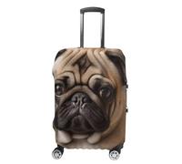 JTKBNVM Animal Pug Dog Luggage Covers Tsa Approved Suitcase Cover Elastic Washable Luggage Sleeve Carry on Cover Protector Anti-Scratch Suitcase Protector Fits 19-30 Inch Case, white, Small