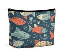JTKBNVM Animation Style Fish Makeup Bag for Women Waterproof Cosmetic Bag Portable Travel Toiletry Bag Storage Bag Large Makeup Pouch Handheld Makeup Bag for Work, style, One Size