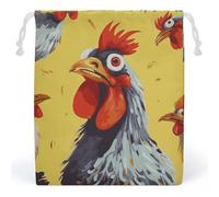 JTKBNVM Art Chicken Painting Muslin Bags Cotton Drawstring Bags Drawstring Gift Bags Canvas Christmas Bags Cloth Gift Bags Drawstring Pouch Jewelry Pouches Drawstring Bags 1 Pc, Style, 1 Count (Pack