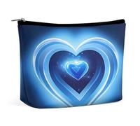 JTKBNVM Baby Blue Heart Makeup Bag for Women Waterproof Cosmetic Bag Portable Travel Toiletry Bag Storage Bag Large Makeup Pouch Handheld Makeup Bag for Work, style, One Size