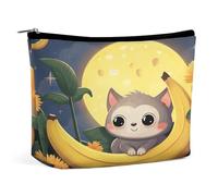 JTKBNVM Banana Cat Print Makeup Bag for Women Waterproof Cosmetic Bag Portable Travel Toiletry Bag Storage Bag Large Makeup Pouch Handheld Makeup Bag for Work, style, One Size