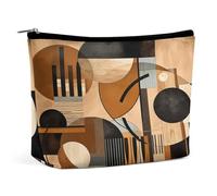 JTKBNVM Beige And Black Objects Makeup Bag for Women Waterproof Cosmetic Bag Portable Travel Toiletry Bag Storage Bag Large Makeup Pouch Handheld Makeup Bag for Work, style, One Size