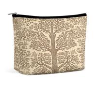 JTKBNVM Beige Style Tree Makeup Bag for Women Waterproof Cosmetic Bag Portable Travel Toiletry Bag Storage Bag Large Makeup Pouch Handheld Makeup Bag for Work, style, One Size