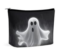 JTKBNVM Black And Halloween Ghost Makeup Bag for Women Waterproof Cosmetic Bag Portable Travel Toiletry Bag Storage Bag Large Makeup Pouch Handheld Makeup Bag for Work, style, One Size