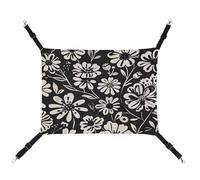 JTKBNVM Black and White Floral Print Cat Hammock Pet Hammock Ferret Hammock Cat Hammock for Large Cats Hamster Hammock Soft Hanging Bed Cat Hammock Hanging Cat Hammock Bed