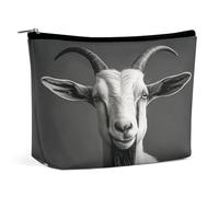 JTKBNVM Black And White Goat Makeup Bag for Women Waterproof Cosmetic Bag Portable Travel Toiletry Bag Storage Bag Large Makeup Pouch Handheld Makeup Bag for Work, style, One Size
