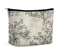 JTKBNVM Black And White Leaves Makeup Bag for Women Waterproof Cosmetic Bag Portable Travel Toiletry Bag Storage Bag Large Makeup Pouch Handheld Makeup Bag for Work, style, One Size