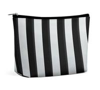 JTKBNVM Black And-White Stripes Makeup Bag for Women Waterproof Cosmetic Bag Portable Travel Toiletry Bag Storage Bag Large Makeup Pouch Handheld Makeup Bag for Work, style, One Size