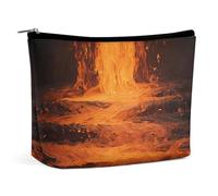 JTKBNVM Black Flame Makeup Bag for Women Waterproof Cosmetic Bag Portable Travel Toiletry Bag Storage Bag Large Makeup Pouch Handheld Makeup Bag for Work, style, One Size