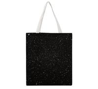 JTKBNVM Black Glitter Canvas Tote Bag with Handles Reversible Reusable Grocery Bags Foldable Carry on Tote Purse Casual Everyday Shoulder Handbag for Shopping Work Beach Market