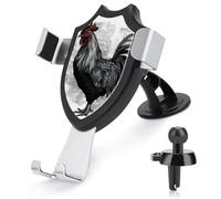 JTKBNVM Black Rooster Car Phone Mount 3-in-1 Universal Air Vent/Dashboard/Windshield Holder with 360° Rotatable Cell Phone Stand Head Quick One Touch Release for 4.0-6.0 Inch Smartphones