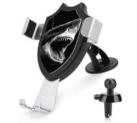 JTKBNVM Black Shark Head Car Phone Mount 3-in-1 Universal Air Vent/Dashboard/Windshield Holder with 360° Rotatable Cell Phone Stand Head Quick One Touch Release for 4.0-6.0 Inch Smartphones