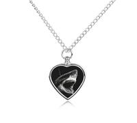 JTKBNVM Black Shark Head Pet Cremation Jewelry for Ashes Waterproof Urn Necklace with Filling Kit Heart Pendant Ash Necklace Memorial Keepsake Jewelry Custom Sympathy Gift for Dog Cat Human Ashes