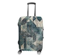 JTKBNVM Blue And Gray Geometry Luggage Covers Tsa Approved Suitcase Cover Elastic Washable Luggage Sleeve Carry on Cover Protector Anti-Scratch Suitcase Protector Fits 19-30 Inch Case, white, Small