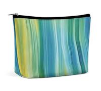 JTKBNVM Blue And Green Makeup Bag for Women Waterproof Cosmetic Bag Portable Travel Toiletry Bag Storage Bag Large Makeup Pouch Handheld Makeup Bag for Work, style, One Size